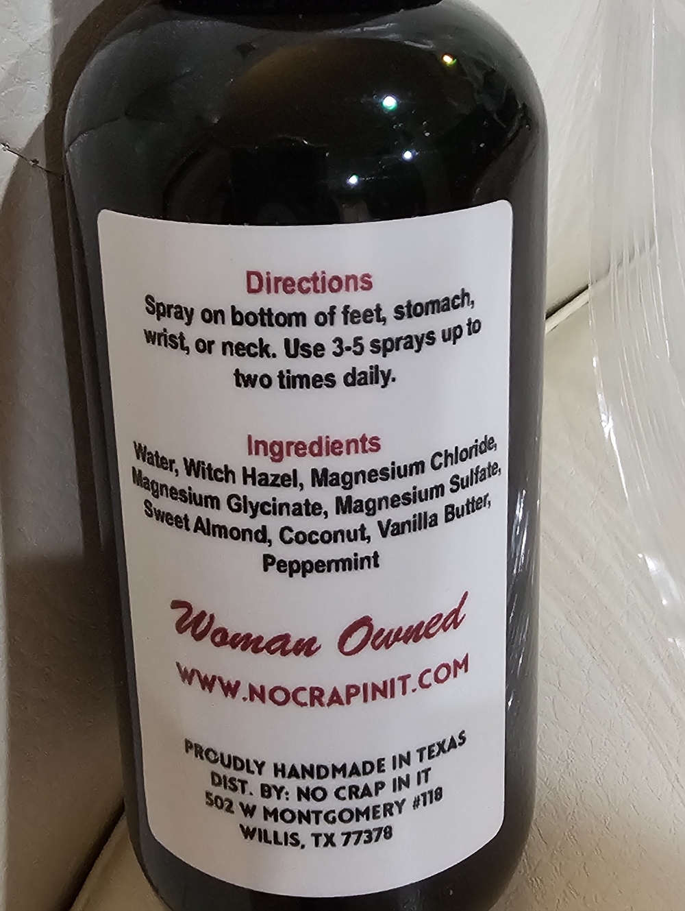 No Crap In It Magnesium Body Spray - Picture 3 of 8